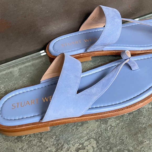 Stuart Weitzman Suede Lyla Flat Sandal - Picture 8 of 11